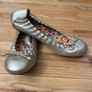 Born Metallic leather ballet flats